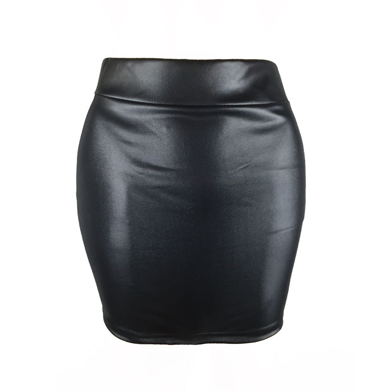 S-3XL Korean Women's Imitation Leather Base Skirt Matte Imitation Leather Skirt Imitation PU Hip Skirt Summer Skirt
