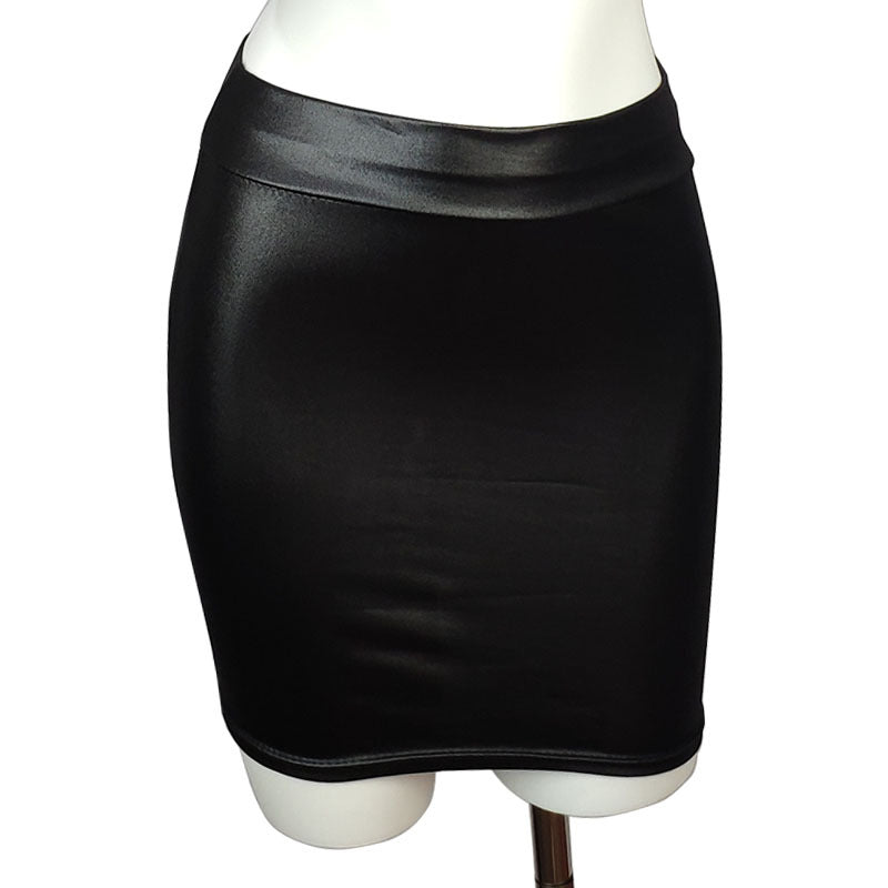 S-3XL Korean Women's Imitation Leather Base Skirt Matte Imitation Leather Skirt Imitation PU Hip Skirt Summer Skirt