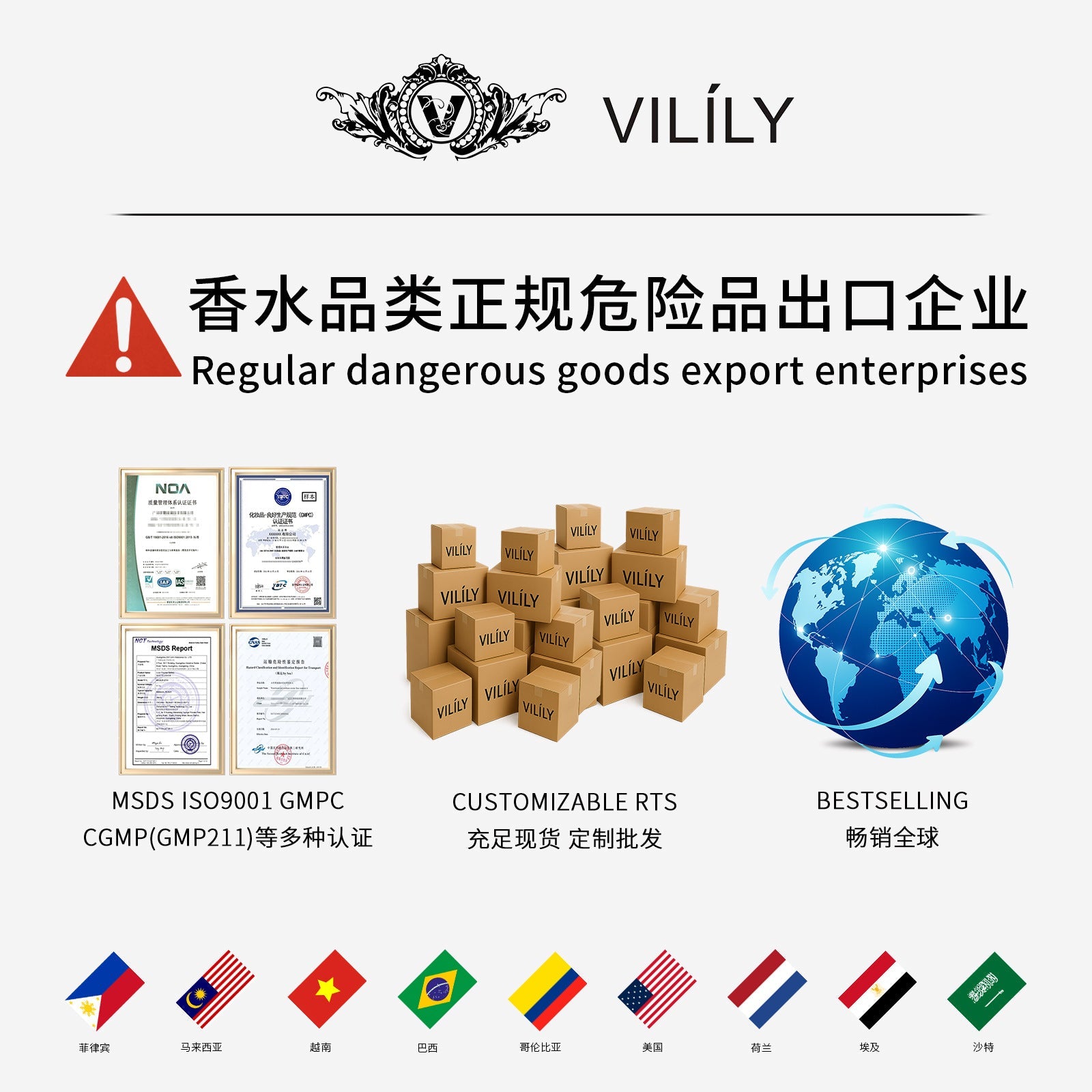 Foreign Trade Perfume Vilily Manufacturer Direct Sales 60ml Formal Hot Product Multi-Country Hot Selling Men's Perfume Wholesale