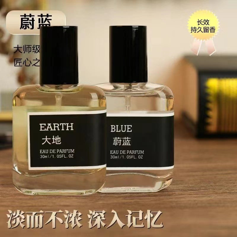 Internet Celebrity Alternative to Blue Earth Men's Perfume, Woody Fragrance, Long-Lasting, Fresh and Natural, Student Wild Eau De Toilette