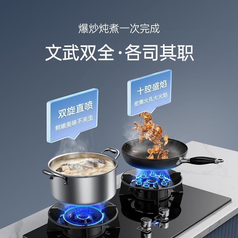 Gas Stove Double Stove Energy-Saving Fierce Fire Table Embedded Dual-Purpose Natural Gas Liquefied Gas Bilateral Timing Household