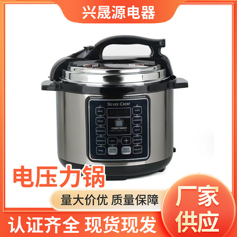 6-Liter Large-Capacity Household Electric Pressure Cooker Smart Soup Cooking Rice Porridge Rice Cooker Non-Stick Pan British and European Regulations