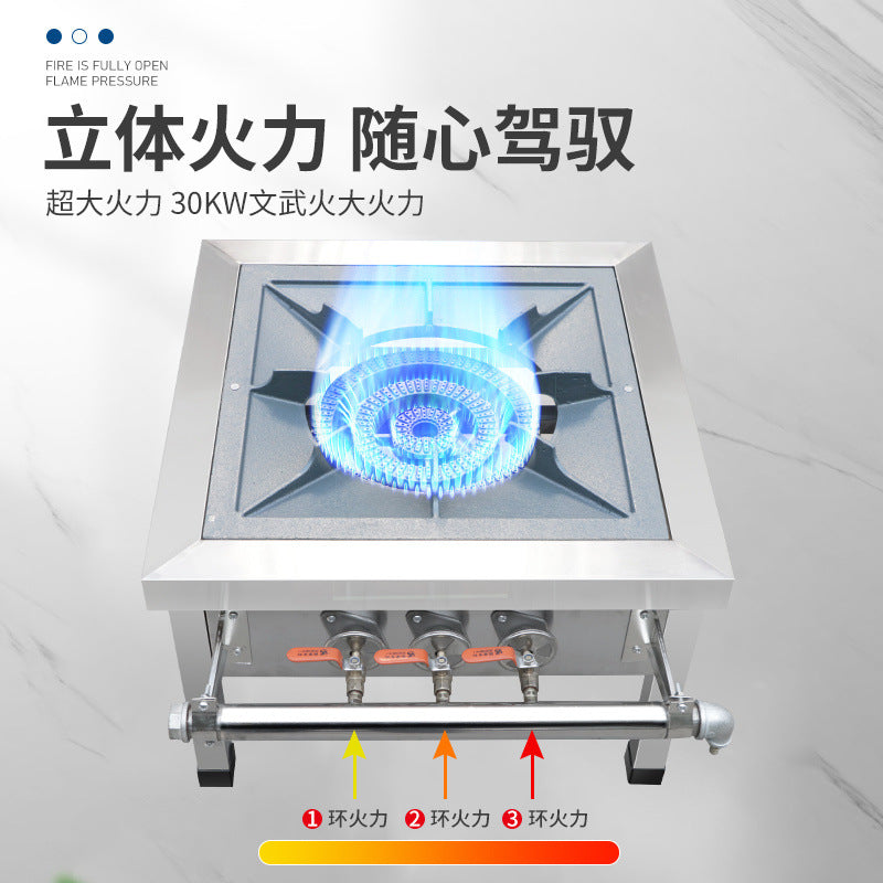 Free Shipping Hot Stove Commercial Low Soup Stove Stainless Steel Marinated Meat Stove Monocular Eyes Three Ring Short Foot Stove Gas Stove Soup