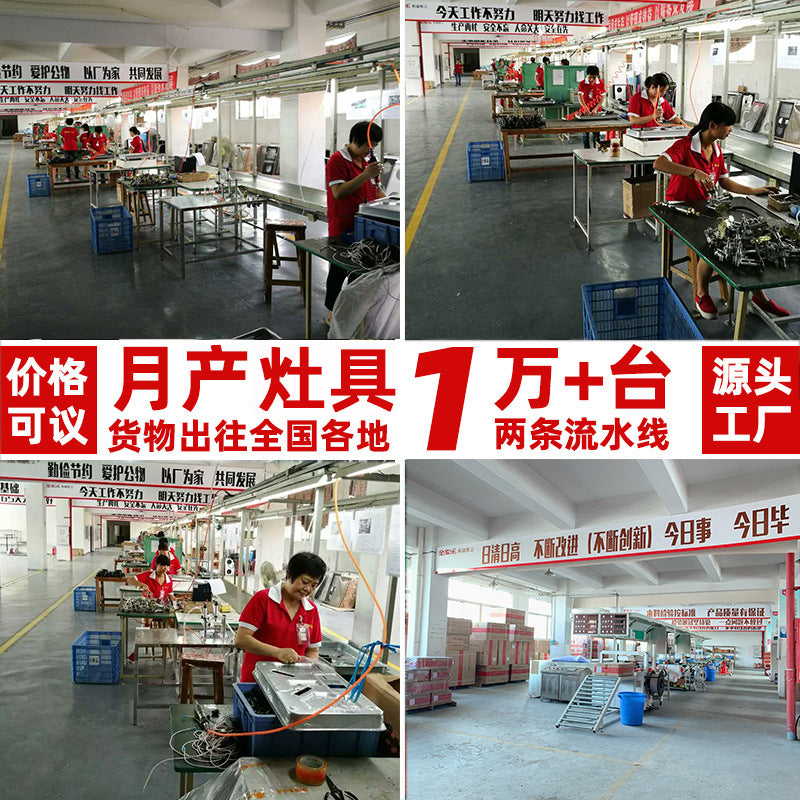 Customized Household Kitchen Stove, Built-In Frosted Easy-To-Clean Double Stainless Steel Gas Stove, Energy-Saving and Environmentally Friendly High-Power Stove