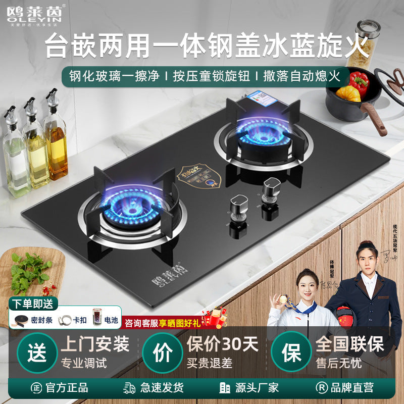 Spot stove household gas stove double stove embedded dual-purpose gas stove natural gas liquefied gas gas stove wholesale