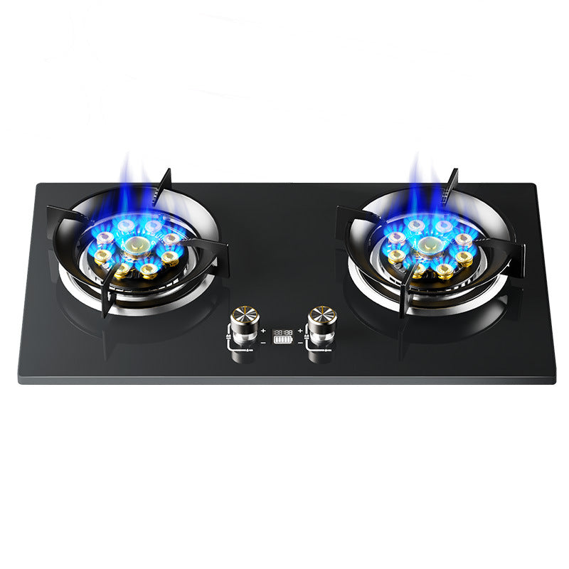 Gas Stove Double Stove Household Gas Stove Natural Gas LPG Embedded Desktop Fierce Stove Stove Timing New Style