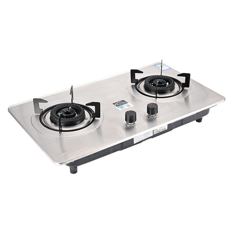 Wanjiale Life Embedded Stainless Steel Panel Nine-Cavity Fierce Fire Natural Gas Stove Flameout Protection Device Double Stove