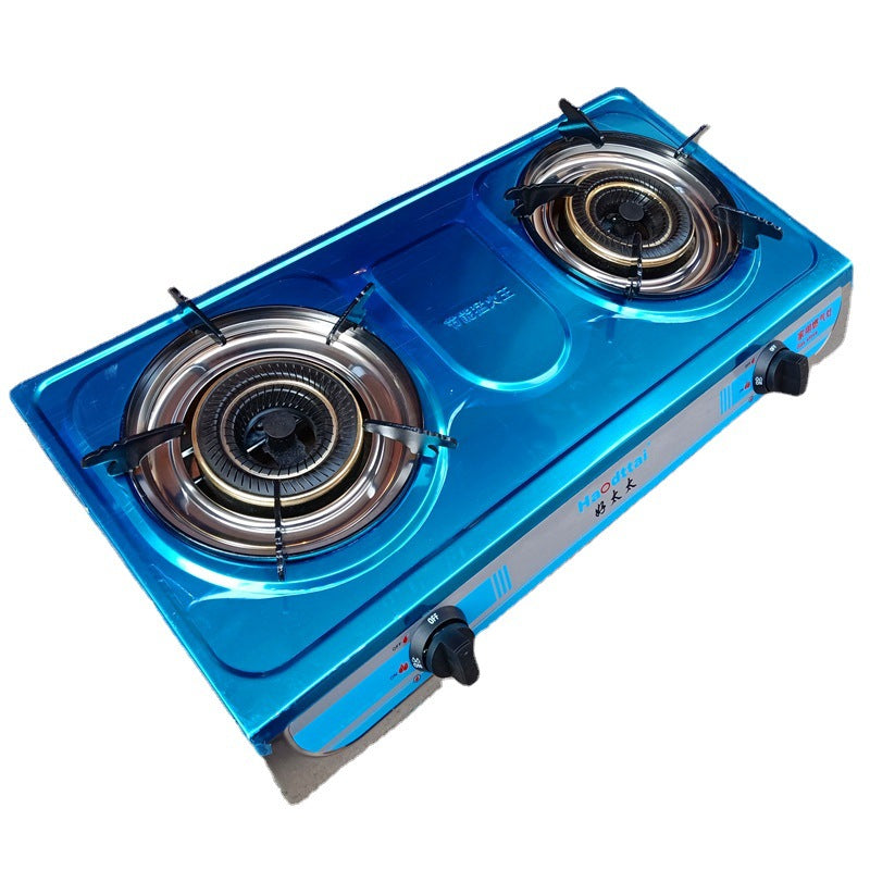 Gas Stove Double Stove Household Gas Stove Double Stove Stainless Steel Table Style Old-fashioned LPG Natural Gas Double Stove Fierce