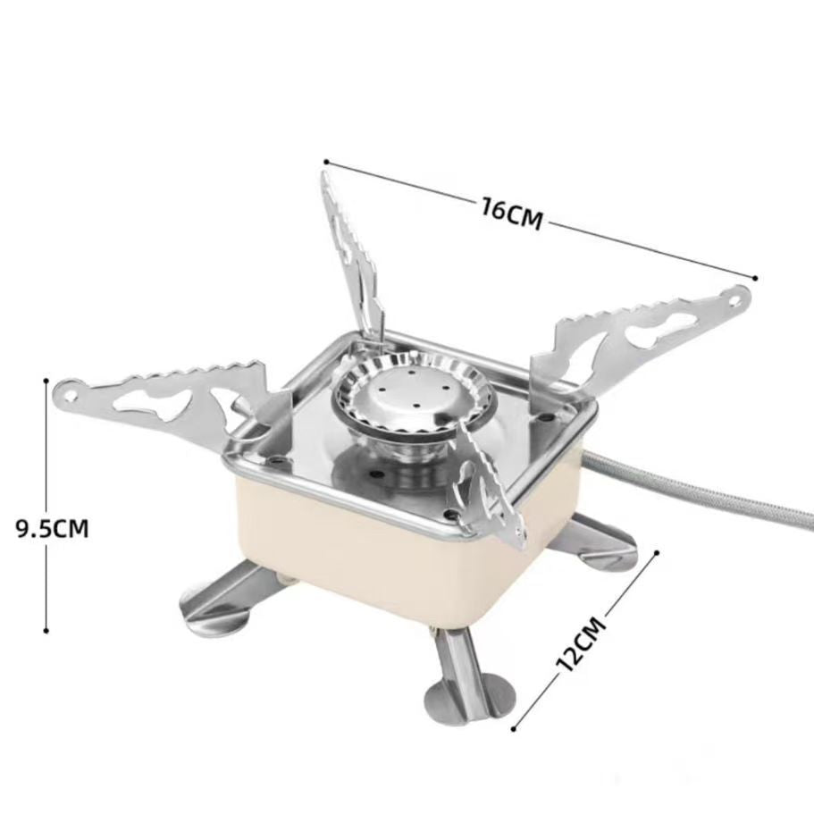 Outdoor Mini Small Square Stove Gas Stove Portable Folding Cassette Stove Camping Stove Cooking Utensils Butane Gas
