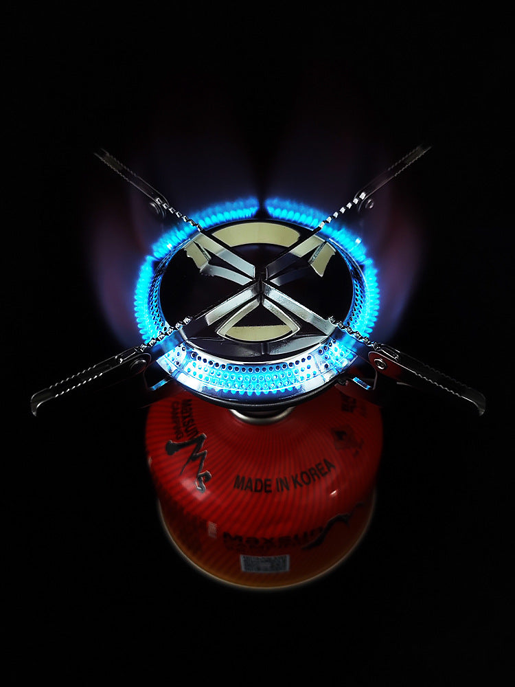 Integrated outdoor stove camping gas stove portable disc high-power picnic stove butane flat gas tank stove
