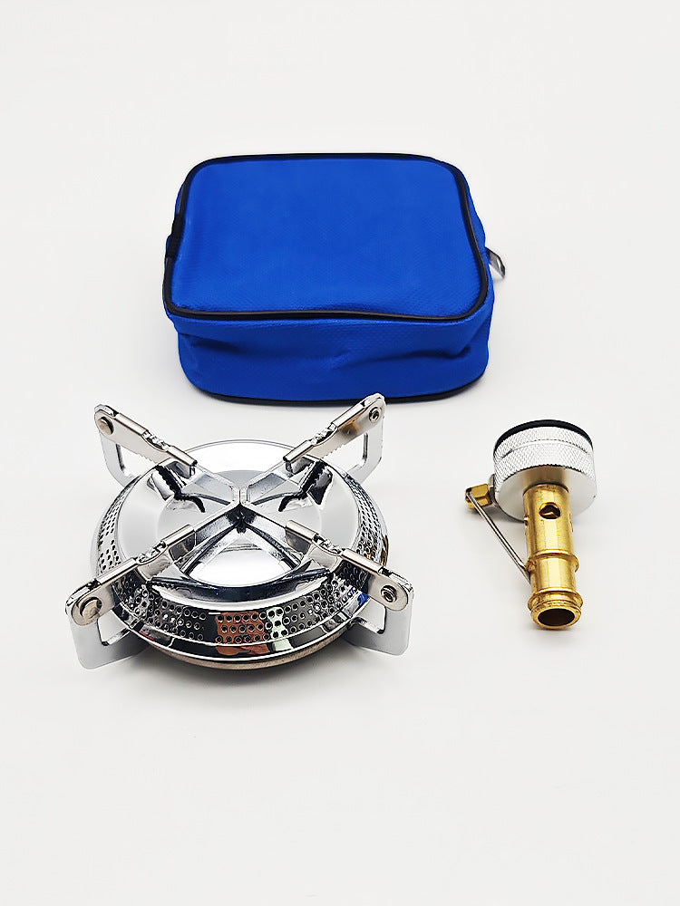 Integrated outdoor stove camping gas stove portable disc high-power picnic stove butane flat gas tank stove