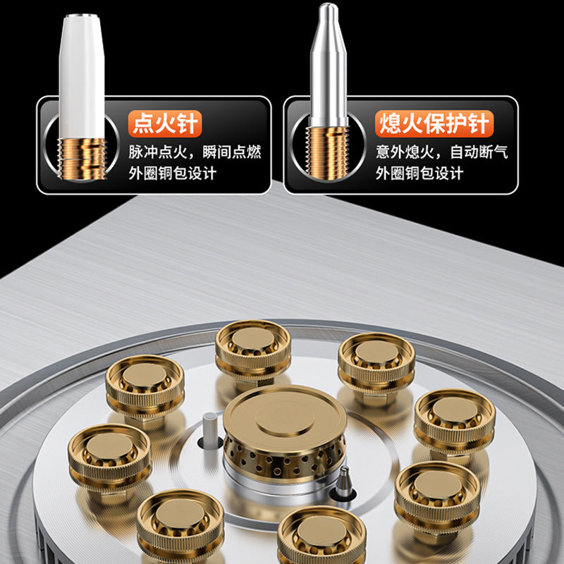 High-Power Gas Stove Double Stove Household Embedded Natural Gas Stove Desktop Liquefied Gas Energy-Saving Gas Stove