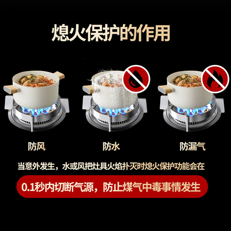 High-Power Gas Stove Double Stove Household Embedded Natural Gas Stove Desktop Liquefied Gas Energy-Saving Gas Stove