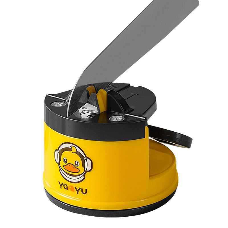 Knife sharpening artifact household kitchen new simple sharpening stone mini suction cup yellow duck quick sharpening scissors kitchen knife