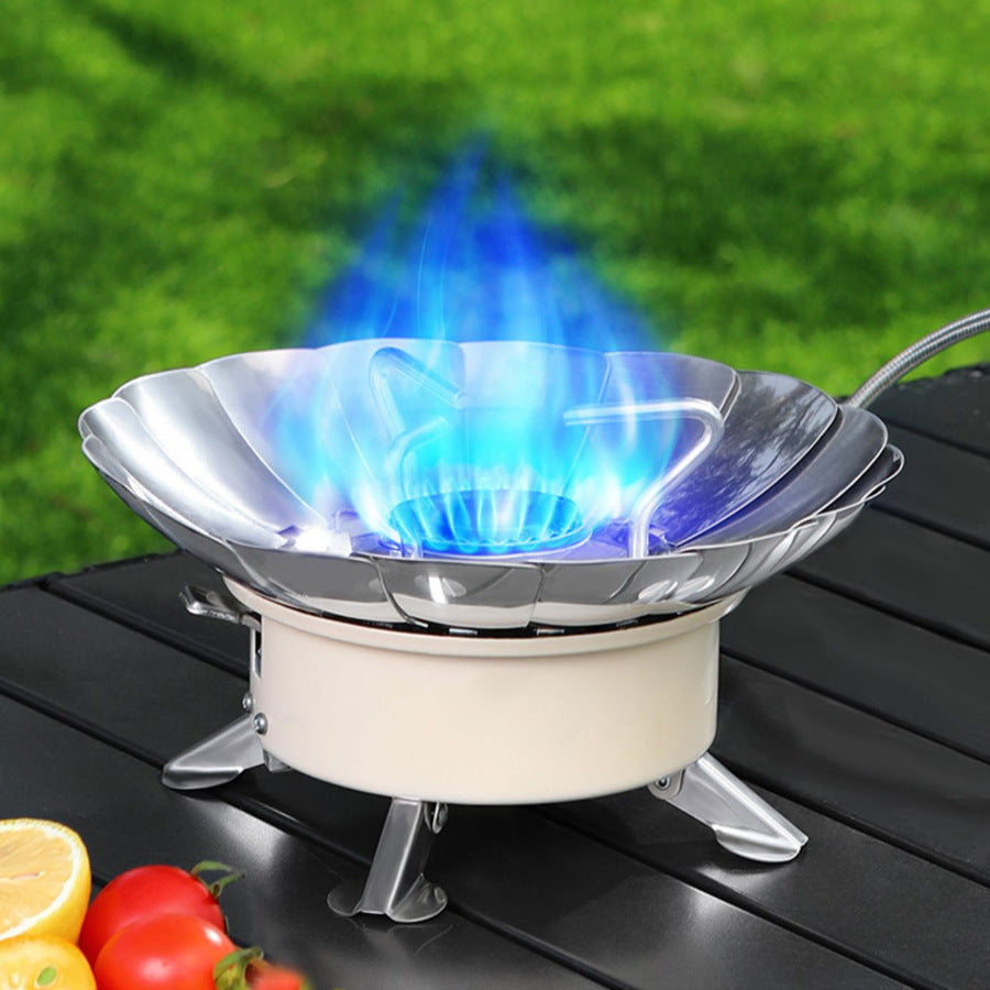 Outdoor Gas Stove Camping Windproof Stove Portable Water Boiling Tea Stove Tile Lotus Gas Stove Fierce Stove