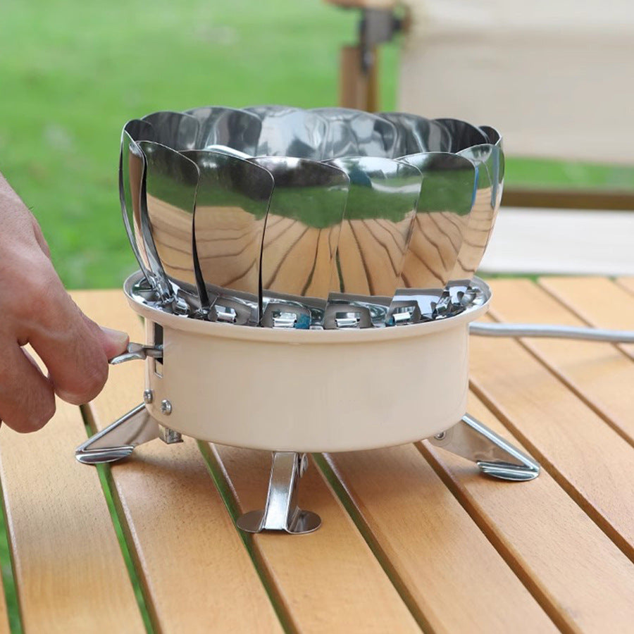 Outdoor Gas Stove Camping Windproof Stove Portable Water Boiling Tea Stove Tile Lotus Gas Stove Fierce Stove