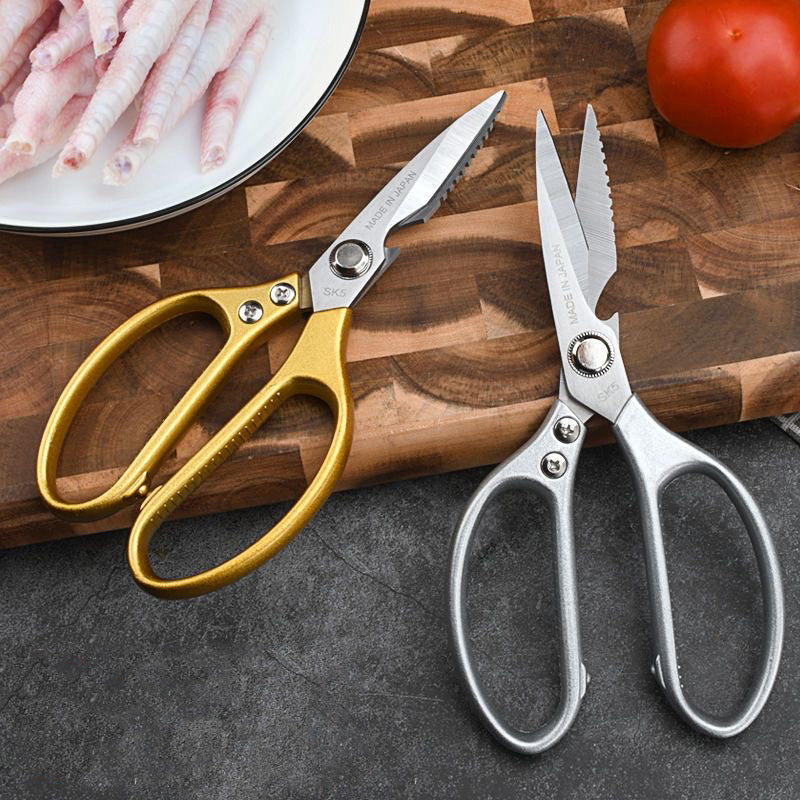 Sk5 Stainless Steel Kitchen Scissors, Aluminum Alloy Handle, Chicken Bone Scissors, Powerful Bone Cutting, Fish Killing, Meat Cutting, Multifunctional Scissors