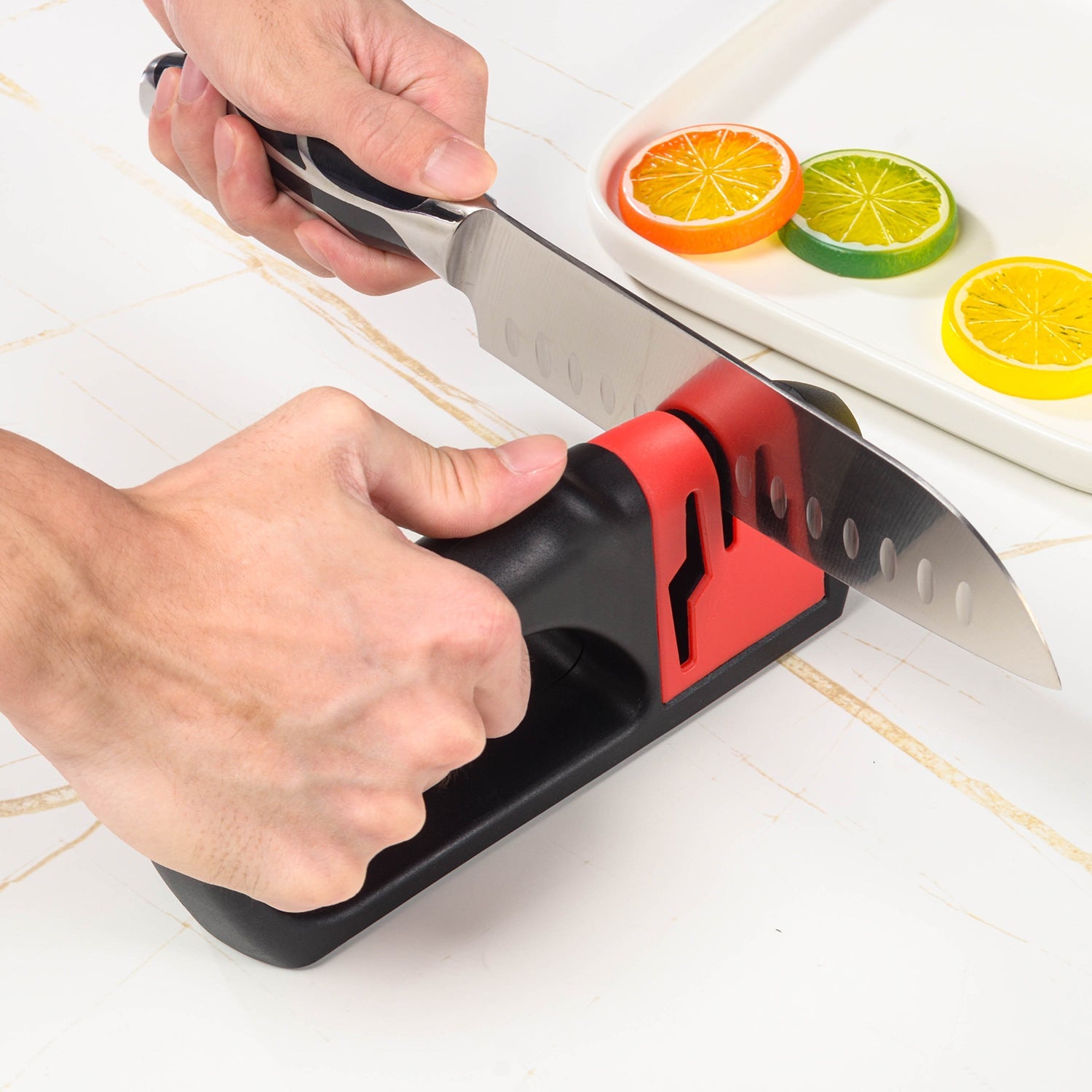 New stainless steel knife sharpener household multifunctional four-segment fast knife sharpener grindable scissors kitchen tool