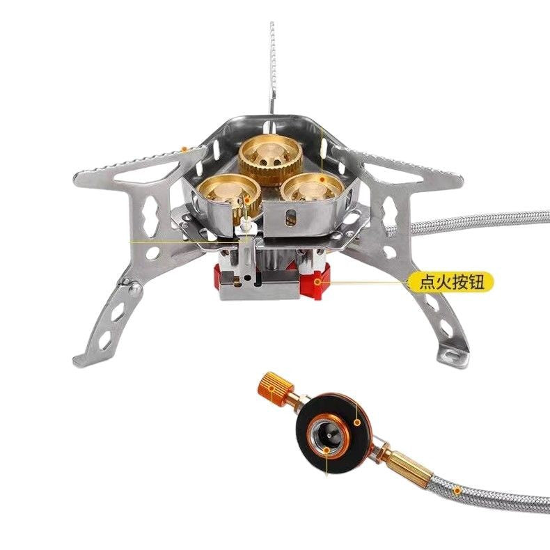Folding Stove Camping Equipment Portable Gas Stove Mini Outdoor High Flame Windproof Suitable for High Altitudes