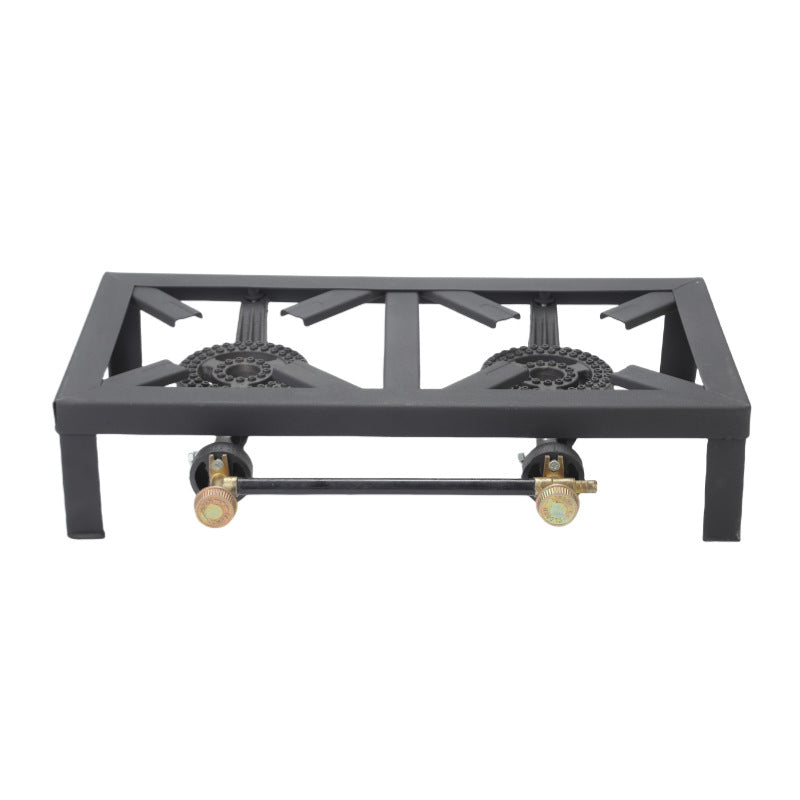 Outdoor High-Power Stove Gas Stove Angle Steel Stove Cast Iron Double Burner Gas Stove