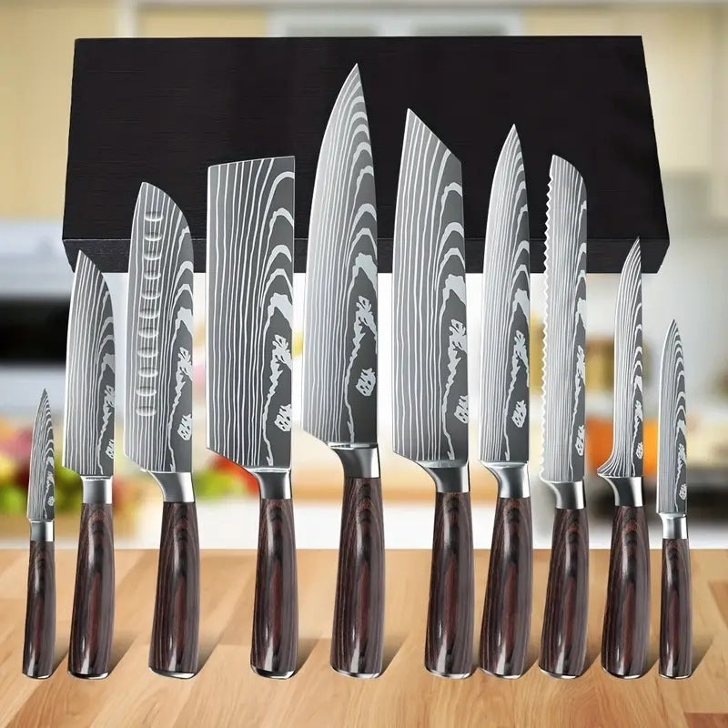 Laser Pattern Western-style Chef Knife Kitchen Knife Sande Knife Damascus Pattern Chef Knife Kitchen Knife suit