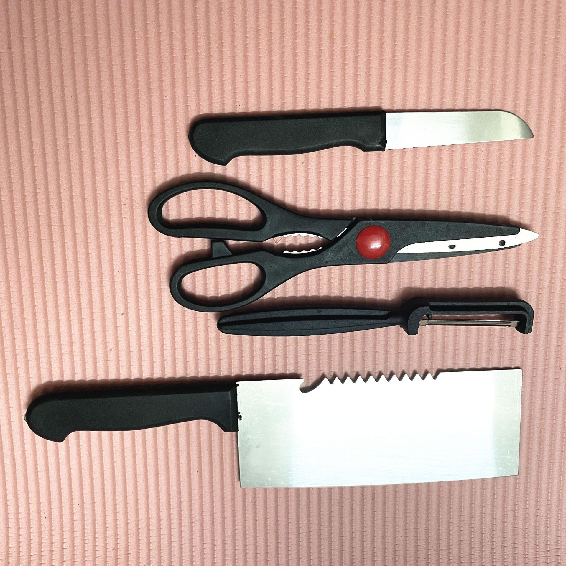 Yangjiang stainless steel kitchen supplies business e-commerce products knife four-piece set knife suit blister four-piece knife set