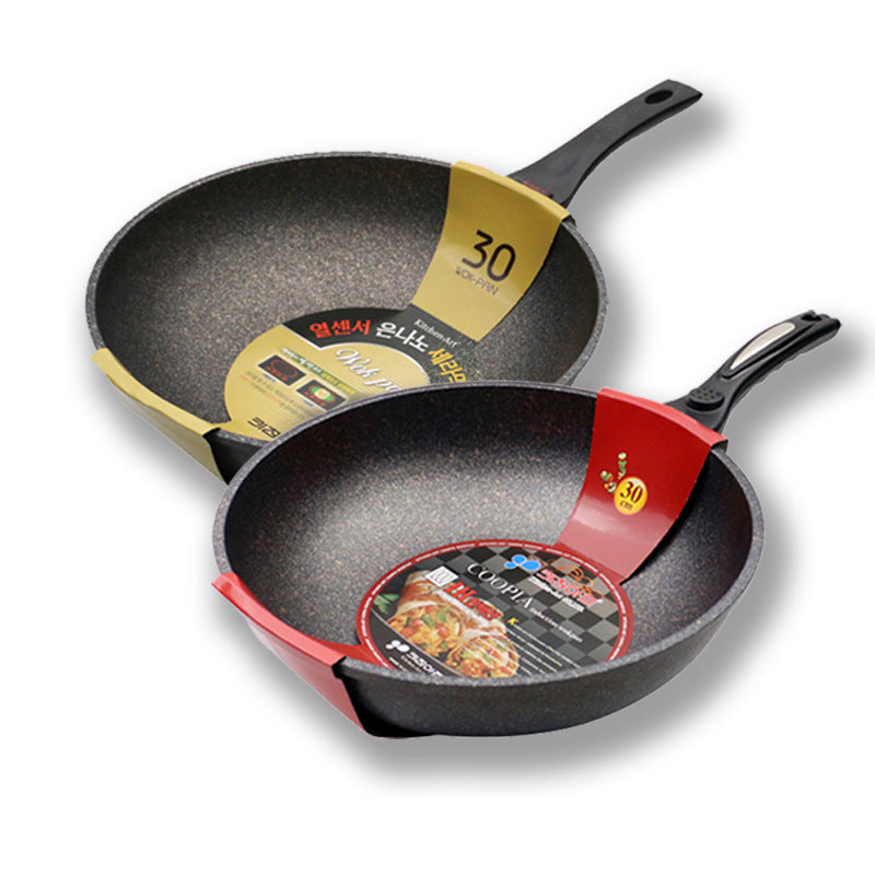 Korean Kitchenart Imported Medical Stone Non-Stick Pan Deepened and Thickeneded Induction Cooker Dual-Use Frying Spoon Imported Pot