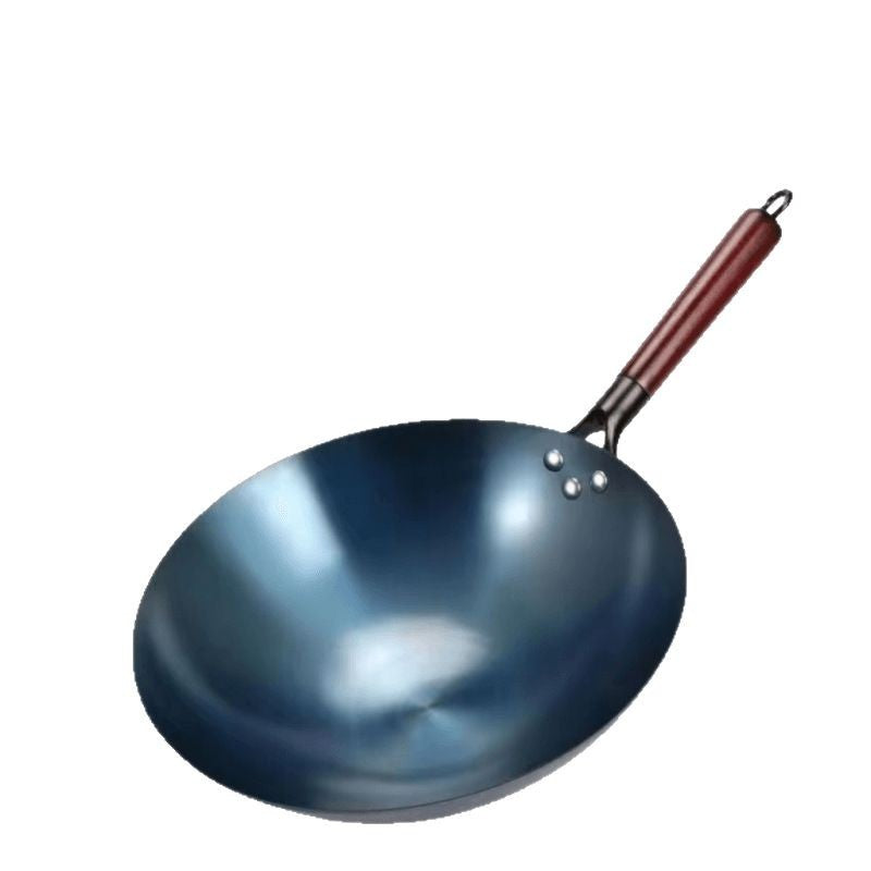 Iron Pot Is Not Easy to Stick, Old-Fashioned Uncoated Wok, Household Gas Stove, Commercial Street Stall, Outdoor Wrought Iron Grilled Blue Pot