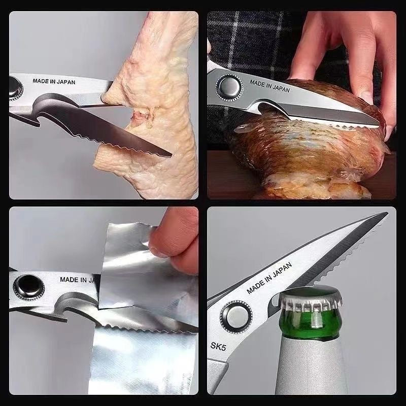 Wholesale Sk5 First Generation Fourth Generation Powerful Chicken Bone Scissors Japanese Kitchen Scissors Stainless Steel Aluminum Handle Food Household Scissors