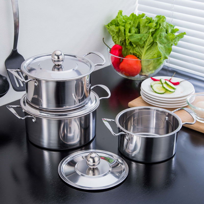 Cross-border pot suit Southeast Asia color pot set household colorful stainless steel Soup Pot Three-Piece Gift Set pot