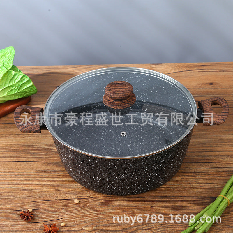 Granite Maifan Stone Non-Stick Cookware Set Open Flame Induction Double Bottom Dishwasher Pfoa Free