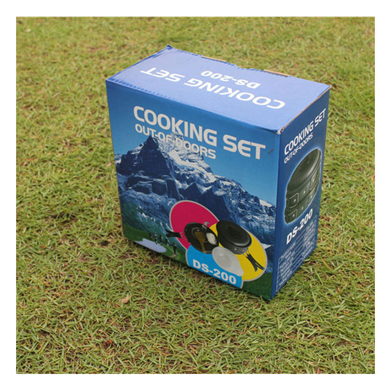Factory wholesale DS200 set of pots for 1-2 people outdoor camping oxidized aluminum picnic Pot cookware combination