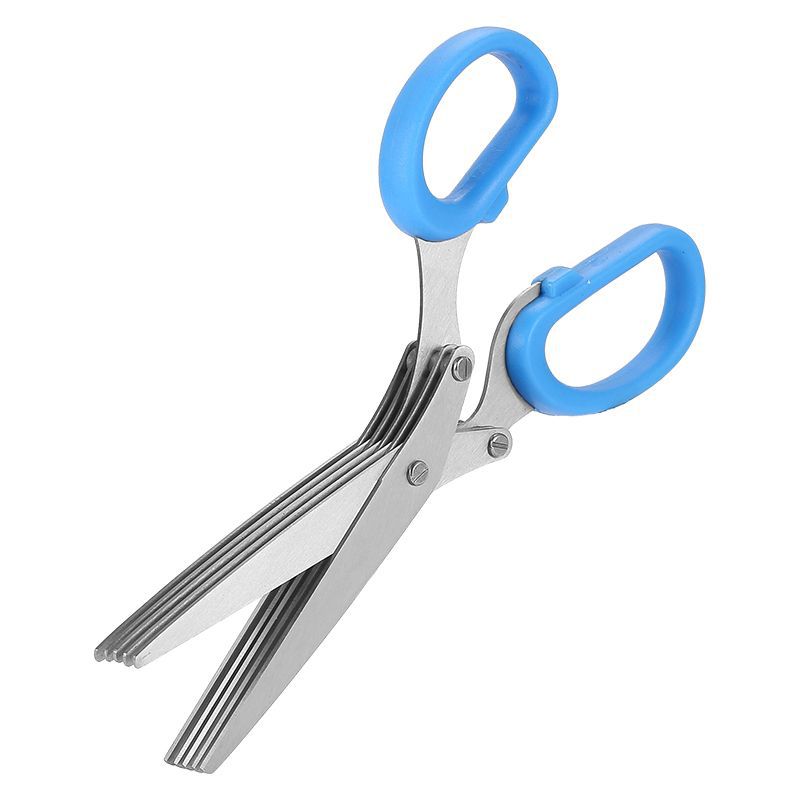 Five-layer onion scissors oblique stainless steel onion scissors paper scissors seaweed food scissors household kitchen multi-layer scissors