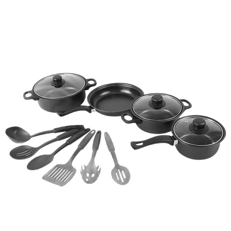 Hot Foreign Trade 13-piece Set of Cookware Cross-border Gift Cookware Shovel Non-stick Soup Pot Milk Pan Frying Pan suit Cookware