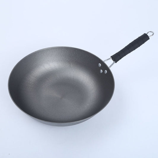 Wok wholesale New generation cast iron wok flat flat bottom round bottom uncoated cast iron wok wholesale
