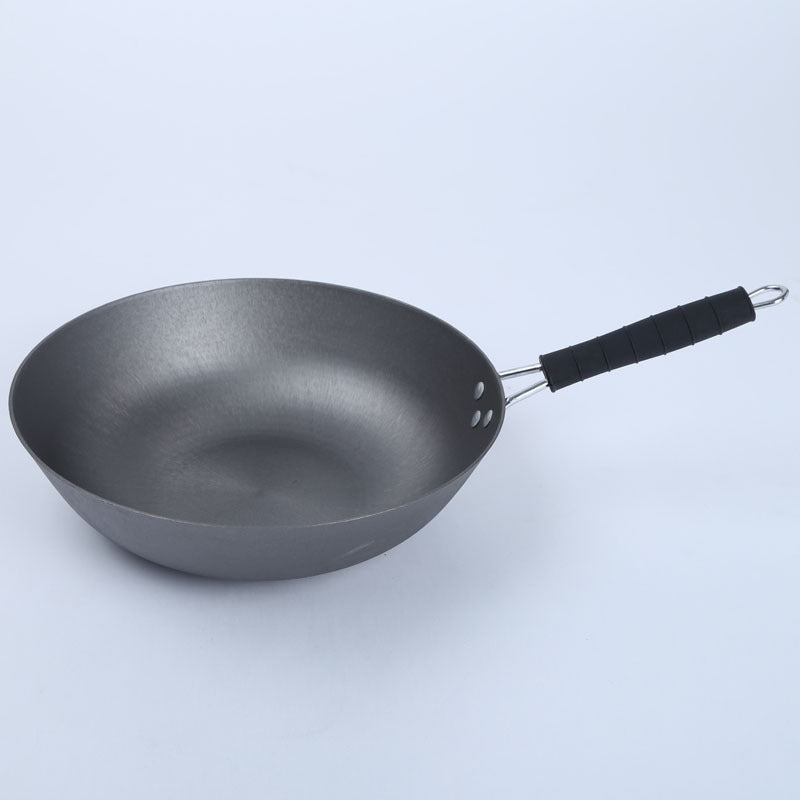 Wok wholesale New generation cast iron wok flat flat bottom round bottom uncoated cast iron wok wholesale