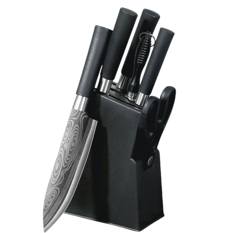 Cross-Border Stainless Steel Kitchen Knife Damascus Chef Knife Complete Set Kitchen Household Fruit Knife Retro Style