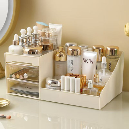 Household Drawer-Type Makeup Box Dormitory Organizing Plastic Storage Rack Cosmetics Skin Care Dressing Table Desktop Storage Rack