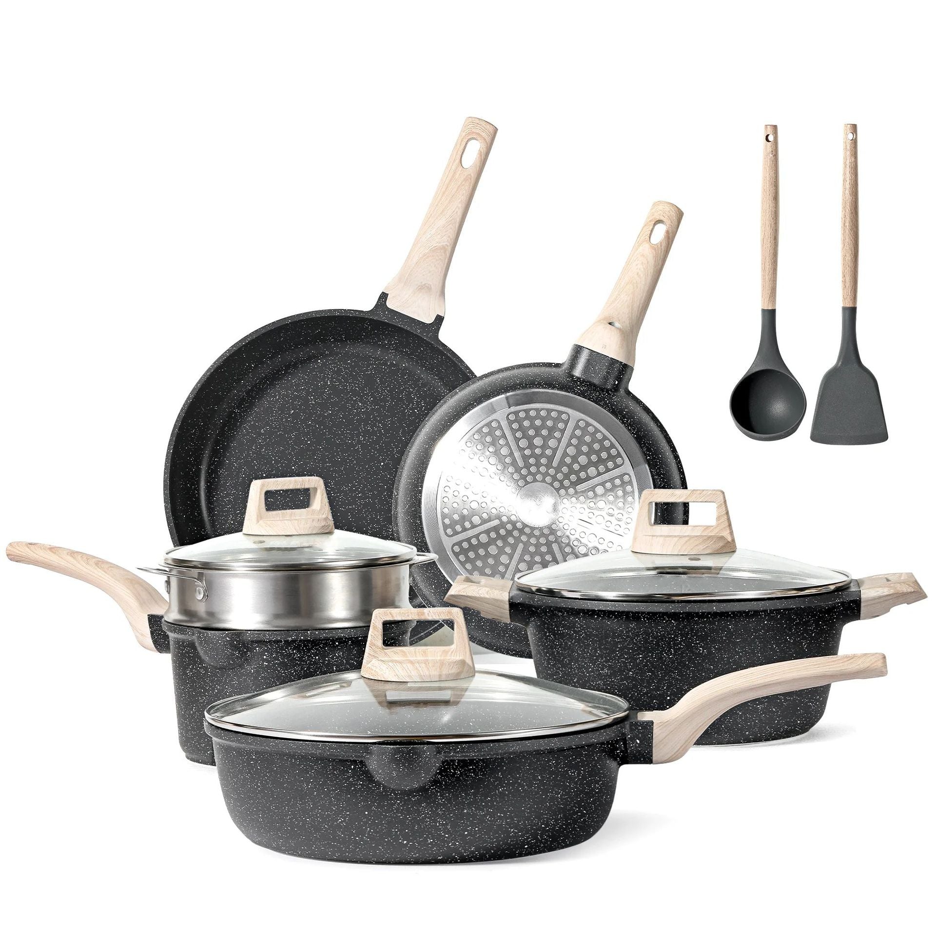 Granite Non-stick Pot suit Milk Pot Soup Pan Frying Pan Pan Cookware suit Cooking Kit Cross Border