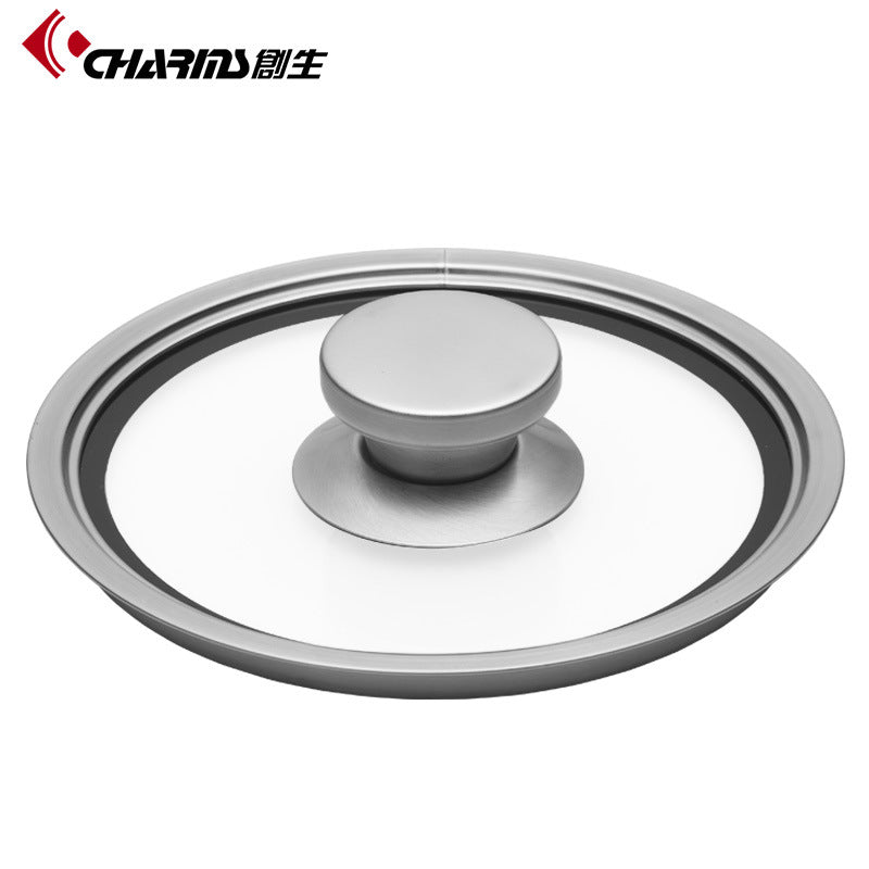 Chuangsheng 304 Stainless Steel Double Bottom Thickeneded Cut Out Handle Milk Pot Kidsren's Food Supplement Pot Household Soup Pot Cooking Pot Can Be Oem