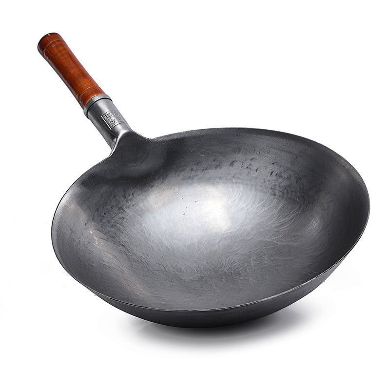 Authentic Forged Traditional Wok, Chef's Pot, Non-Stick Integrated Pot, Suitable for Home and Commercial Use, Uncoated Gift Pot