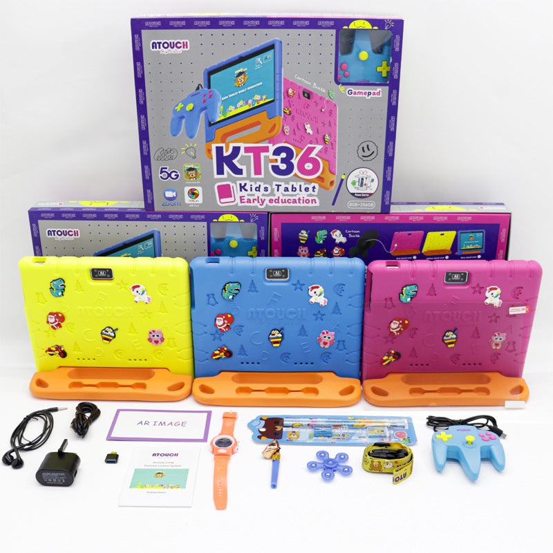 Foreign trade new 10-inch anti-fall HD children's learning puzzle tablet