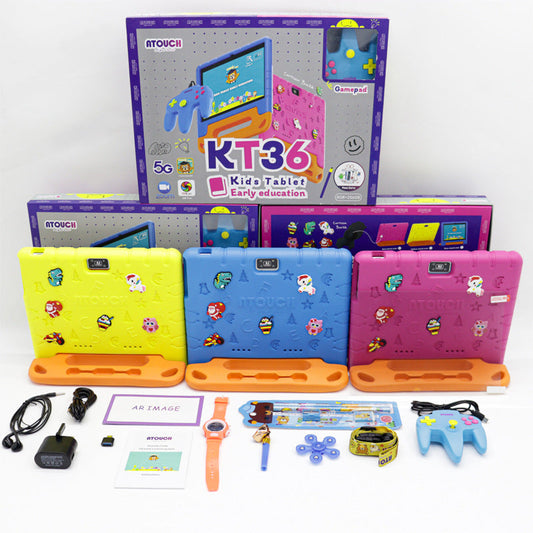 Foreign trade new 10-inch anti-fall HD children's learning puzzle tablet