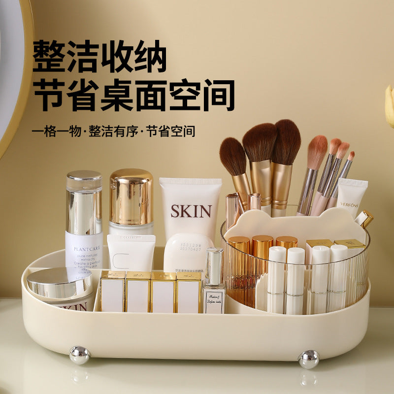 Plastic Cosmetic Storage Box Advanced Desktop Storage Dust-proof Bedroom Large Capacity Cosmetic Storage