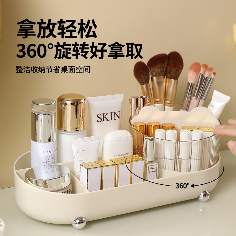 Plastic Cosmetic Storage Box Advanced Desktop Storage Dust-proof Bedroom Large Capacity Cosmetic Storage