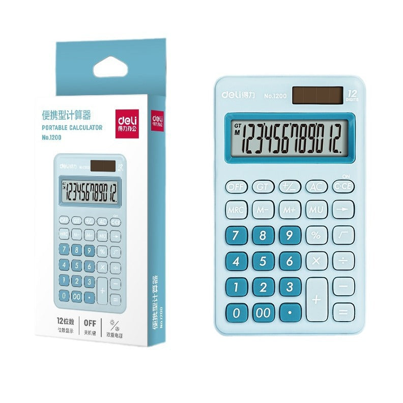 Deli Calculator Primary School Children's Electronic Calculation Mini Portable High-value small size Office Commercial Palm