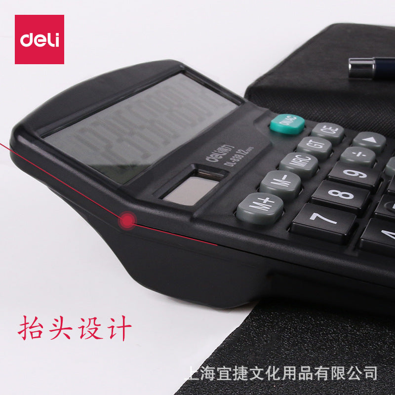 Deli 0838 Dual Power Calculator Daily Business Office Desk Type Solar Large Simple Computer