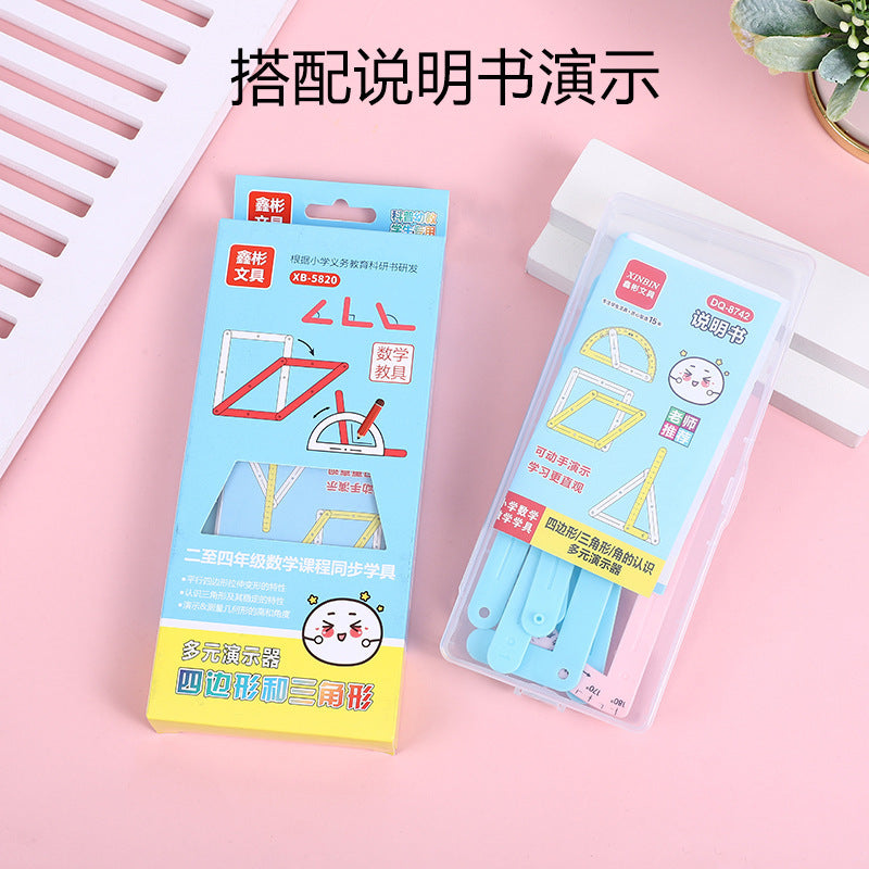 Magnetic Multi-Dimensional Demonstrator Learning Tool Quadrilateral Triangle Primary School Fourth Grade Mathematics Geometry Diagram Teaching Aid Splicing Strip