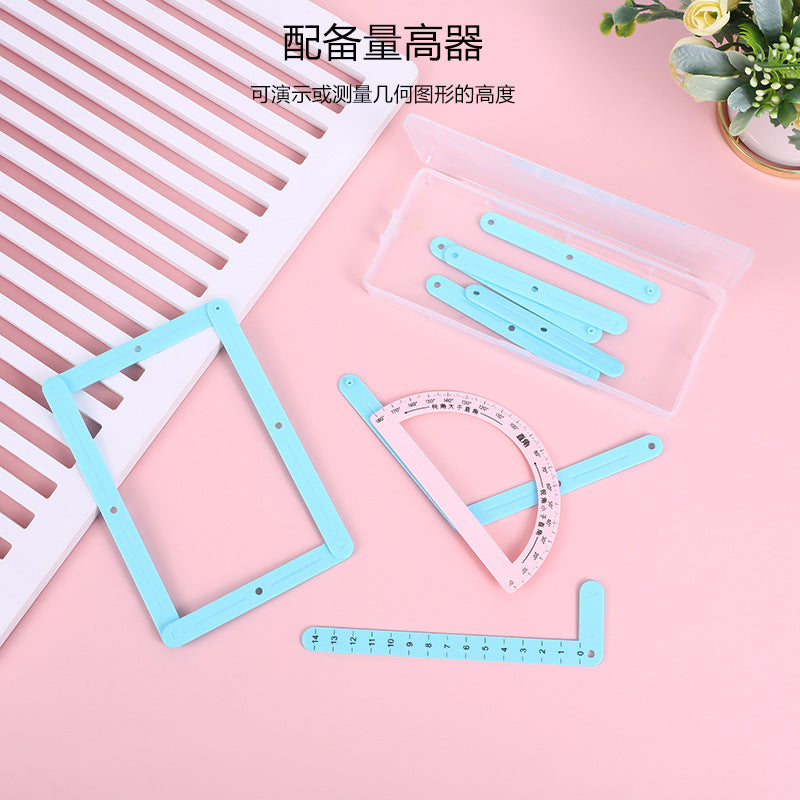Magnetic Multi-Dimensional Demonstrator Learning Tool Quadrilateral Triangle Primary School Fourth Grade Mathematics Geometry Diagram Teaching Aid Splicing Strip