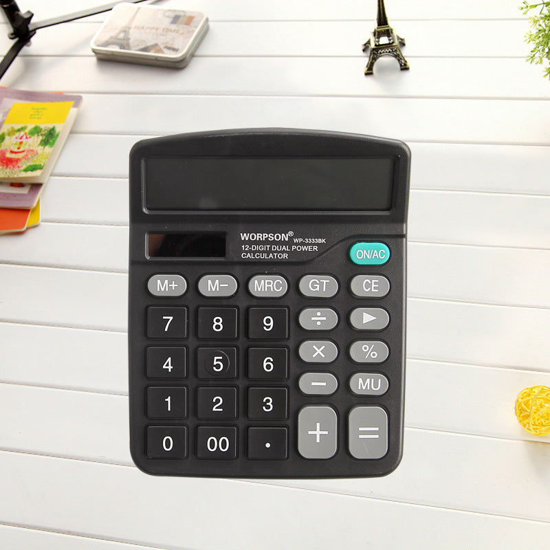 Huajie Economical Solar-Powered Dual-Power Multi-Function Calculator, Financial Accounting Calculator, Office Supplies